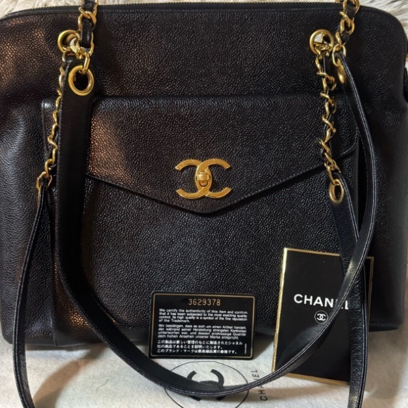 💎✨ LARGE ✨💎 MINT CAVIAR CHANEL💕 24K PLATED HARDWARE - Picture 7 of 15